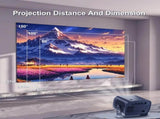 5G 4K Smart Projector Black with WiFi, Bluetooth, HDMI, USB for Home Theater V178-59094