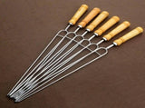 Upgraded Stainless Steel BBQ Skewers Set with Thickened Heat-Resistant Beech Wood Handles, U-Shaped V1232-SKKQ-001