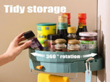 Rotating Spice Rack Holder with Drawer Wall Mounted Kitchen Spice Shelves Bathroom Kitchen V1294-YM0715-10346978