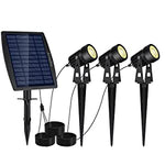 3 x LED Spotlights Powered Solar Garden Lights Outdoor Waterproof V178-14711