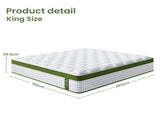 Artiss BedStory King Bed Frame with Mattress Set Platform Base Pocket Coil Linen Upholstered BFRAME-SET-AMMY-XF-34-K