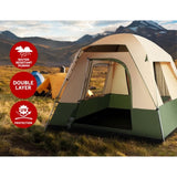 Weisshorn Family Camping Tent 4 Person Hiking Beach Tents Green TENT-C-CA4