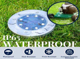 Solar Ground Lights,8 LED Solar Powered Disk Lights Outdoor Waterproof Garden Landscape Lighting for V1192-AZ-W-16258