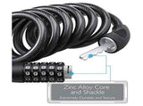 Bike Lock Cable ,Heavy Duty 5-Digit Self Coiling Resettable Combination Code,Bicycle Chain V1192-AZ-W-31904