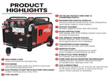 GENPOWER 8.5kW Peak 8.2kW Inverter Generator, Push Button & Remote Start, ATS Compatible, RCD, V219-GENPTRGN90SA