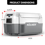 Kolner 20L Portable Camping Fridge Cooler Freezer Refrigerator Grey FDG-YGE-20L-GY