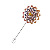 Outdoor 3D Windmill Colourful Exquisite Metal Wind Spinner with Ground Stake for Parks Lawn Yard V1294-YM0901-3111230149711