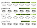 Pearl Snaps for Fabric Snap Pliers, Metal Button Kit Clothing, Shirts, Onesie, Romper,120 Set V1189-LWWAL-20260325-00701