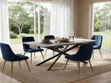 Dining Delight Rectangular Table and Navy Velvet Chairs Dining Set V264-DNT-411C-DGR-DNC-414V-BLU-6