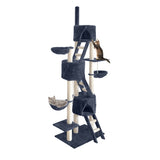 i.Pet Cat Tree 244cm Tower Scratching Post Scratcher Trees Condo House Grey PET-CAT-HSCT015-GR