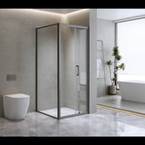 40mm Adjustable Contemporary Corner Sliding Black Shower Screen 90x92cm V63-849101