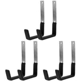 Wall Mounted Garage Hooks, L Shape Design, Black PVC, Strong Bearing Capacity, Home Use, 6Pcs V1369-AZ3-W-20861
