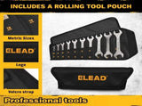 ELEAD 19Pcs 3mm Super Thin Wrench Set SAE Metric Chrome Vanadium Steel Tools V465-70020