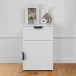 PORTO BEDSIDE TABLE - WHITE - HAMPTONS - PULL BLACK V164-ECS13WHB03B