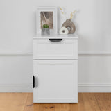 PORTO BEDSIDE TABLE - WHITE - HAMPTONS - PULL BLACK V164-ECS13WHB03B