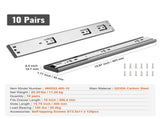 10 Pairs of 406.4mm Drawer Slides Side Mount Rails, Heavy Duty Full Extension Steel Track, V952-CZCJCTDG100LUDXKVV0