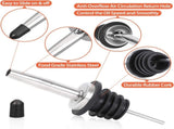 48 Pack Stainless Steel Classic Bottle Pourers Tapered Spout - Liquor Pourers with Rubber Dust Caps V1258-DP02-C-2784