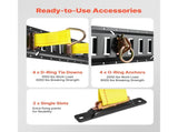 E-Track Tie-Down Rail Kit, Pack 0.4 m E Tracks Set, 21 Pcs Includes 2 Ratchet Straps & O-Rings & V952-SPEXGD13FT15AAGQD001V0