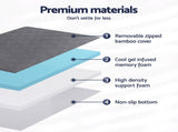 Giselle 8cm Memory Foam Mattress Topper Gel Dual Layer Foam Bamboo Single MATTRESS-TOP-DL-8-S