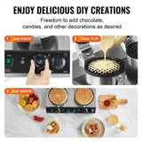 VEVOR Commercial Waffle Maker, Dual-Head Round Waffle Baker Machine, 2460W Non-Stick Stainless Steel V952-SYBLSHFBJZYBC5B6EV3