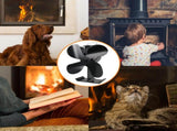 Wood Stove Fan 5 Blades Newly designed Small Heat Powered Fans Fireplace Eco Fans for Wood/Log V1192-AZ-W-10423