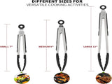 600F Heat Resistant 7/9/12 inches Silicone Cooking Tongs with Non Stick Rubber Tips and V1258-DP02-C-377