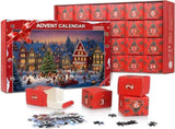 1008 Pieces Advent Calendar Jigsaw Puzzle with 24 Numbered Boxes, Christmas Village Design for V1189-LC-SD-00052