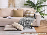 Light Blue Farmhouse Buffalo Plaid Pillow Covers 18x18 Set of 2 Patio Outdoor Decor Neutral V1189-WXFWAL-20260319-01578