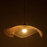 Serene Natural Hand-Woven Bamboo Wave Pendant Lamp Light - Large V563-75230