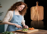 Wood Cutting Board with Handle,16.1x4.7in Solid Wood Chopping Board for Meat Cheese Bread V1369-AZ3-W-14884
