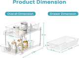 2 Pack Bathroom Organizer, 2 Tier Clear Under Sink Organizers Vanity Countertop Storage V1079-BATHO2