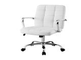 Artiss Office Chair Seat PU Work Computer Desk Chairs OCHAIR-H-5901-WH