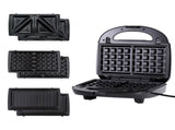Devanti 3-in-1 Sandwich Press Waffle Maker Panini Press Grill 850W SM-3IN1-BK