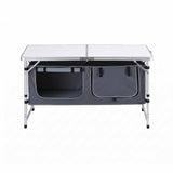 Weisshorn Camping Table Adjustable Storage Cabinet Aluminum MDF 120cm Grey XFEL-TABLE-ALUM-120-SS