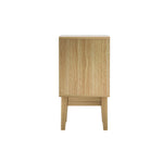 Artiss Rattan Bedside Table 2 Drawers Wood - RIE Oak FURNI-G-BS-RAT-02-WD