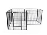 PaWz 8 Panel Pet Dog Playpen Puppy Exercise Black 24 inch DO1005-24-BK