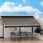 Instahut Retractable Folding Arm Awning Motorised Sunshade 4.5Mx2.5M Grey AWN-B-ARM-REMOTE-45X25-GREY