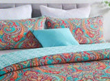 100% Cotton Aqua Coral Paisley Bloom Coverlet Bedspread Set V745-MMPAC060758Q13U