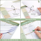 4Pack Weekly To Do List Notepad, 8.5"x11" Desk Planner 52 Sheets, 100GSM Paper Undated Habit V1107-121-09398-DKG-4PACK
