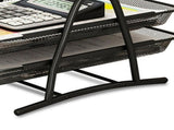 Office Desk Document Tray Mesh Bracket Paper Letter Shelf Holder Black Metal for Home Study School 2 V1294-YM0716-3117220109811