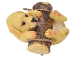 Resin Swinging Puppy Dog Statue Simulation Animal Model Figurine Sculpture Crafts Outdoor Garden V1294-YM0523-3111210397111