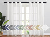 2 Pack White Sheer Linen Curtains, Grommet Light-Filtering Window Drapes for Bedroom and Living V1189-LC-AMZ-00227