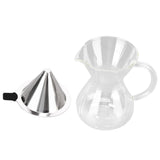 400ml Glass Coffee Pot Kettle Heat Resistant Pour Over Coffee Maker with Stainless Steel Filter for V1294-YM0714-3118210299211