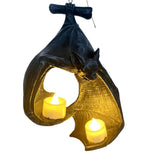 Halloween Bat-Shaped Candlestick Resin Hanging Garden Statue Sculptures Crafts Candle Holder for V1294-YM0716-10347709