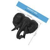 Lifelike Elephant Head Wall Hanging Craft Black Resin African Style Sculpture V1369-AZ3-W-18904