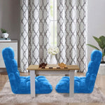 SOGA Floor Recliner Folding Lounge Sofa Futon Couch Folding Chair Cushion Blue LOUNGECHAIRBLUE