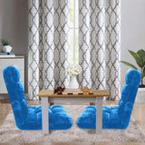 SOGA Floor Recliner Folding Lounge Sofa Futon Couch Folding Chair Cushion Blue LOUNGECHAIRBLUE