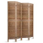 Artiss 4 Panel Room Divider Screen 160x170cm Louver Oak RD-B-0539-4P-BR