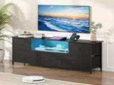 140cm Black LED TV Cabinet Entertainment Unit with Power Outlets LSB-59320