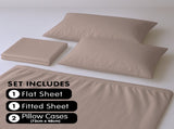 1000 Thread Count Cotton Rich Double Bed Sheet Set 4 Piece, Soft Feel Microfibre Blend, Solid C CVC-10DBL-LN